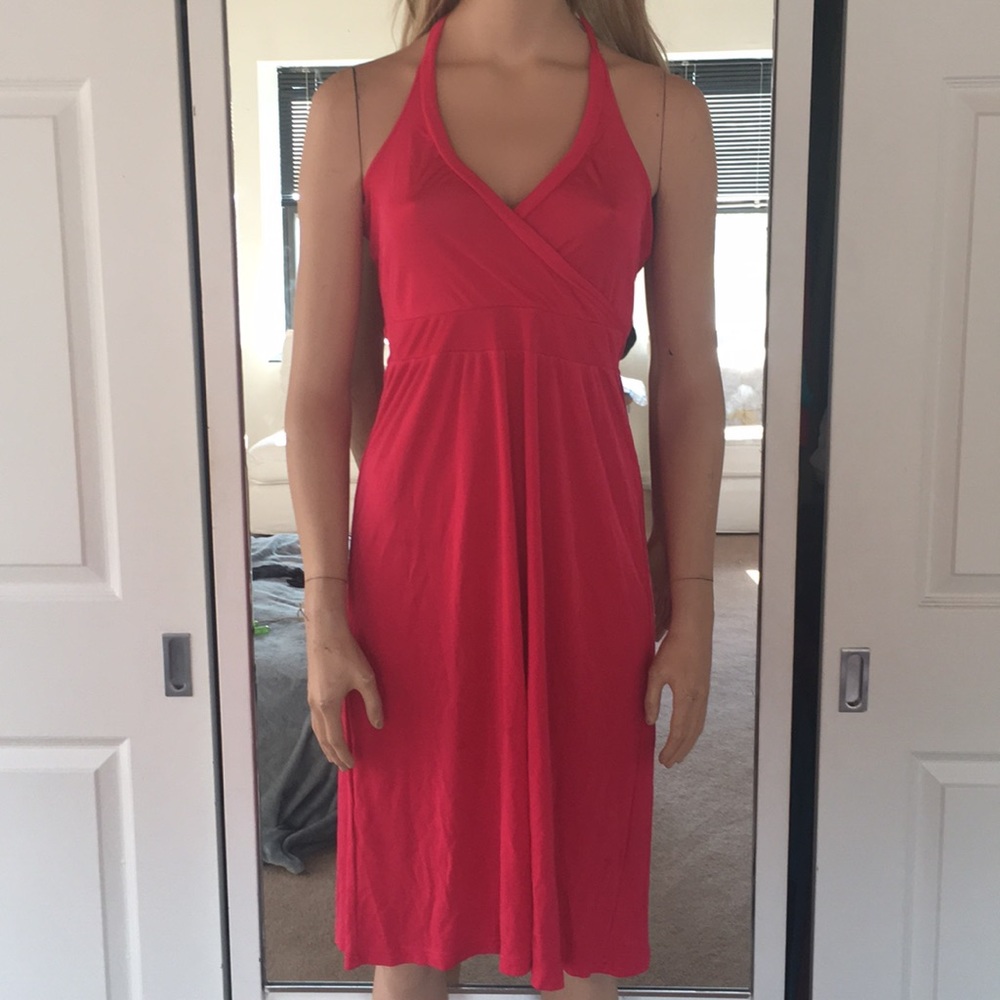 Pretty H&M Slinky Halter Hot Pink Dress